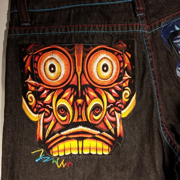 COOGI Shorts Men's 42  Monsters & Dragons  Embroidered  Y2K  Baggy  Hip Hop EXC - Picture 2 of 12